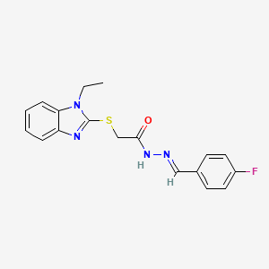 2-[(1-ethyl-1H-benzimidazol-2-yl)sulfanyl]-N'-[(E)-(4-fluorophenyl)methylidene]acetohydrazide