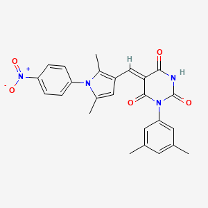 (5Z)-5-{[2,5-dimethyl-1-(4-nitrophenyl)-1H-pyrrol-3-yl]methylidene}-1-(3,5-dimethylphenyl)pyrimidine-2,4,6(1H,3H,5H)-trione