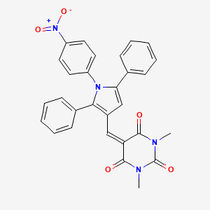 1,3-dimethyl-5-{[1-(4-nitrophenyl)-2,5-diphenyl-1H-pyrrol-3-yl]methylidene}pyrimidine-2,4,6(1H,3H,5H)-trione