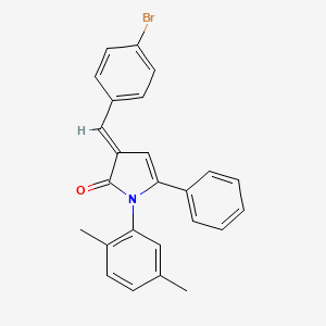 molecular formula C25H20BrNO B15041686 (3E)-3-(4-bromobenzylidene)-1-(2,5-dimethylphenyl)-5-phenyl-1,3-dihydro-2H-pyrrol-2-one 