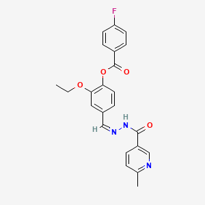 2-ethoxy-4-[(Z)-{2-[(6-methylpyridin-3-yl)carbonyl]hydrazinylidene}methyl]phenyl 4-fluorobenzoate