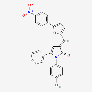 (3E)-1-(4-hydroxyphenyl)-3-{[5-(4-nitrophenyl)furan-2-yl]methylidene}-5-phenyl-1,3-dihydro-2H-pyrrol-2-one