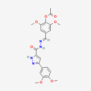 4-[(E)-({[3-(3,4-dimethoxyphenyl)-1H-pyrazol-5-yl]carbonyl}hydrazono)methyl]-2,6-dimethoxyphenyl acetate