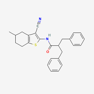 2-benzyl-N-(3-cyano-5-methyl-4,5,6,7-tetrahydro-1-benzothiophen-2-yl)-3-phenylpropanamide