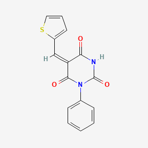 (5E)-1-phenyl-5-(thiophen-2-ylmethylidene)pyrimidine-2,4,6(1H,3H,5H)-trione