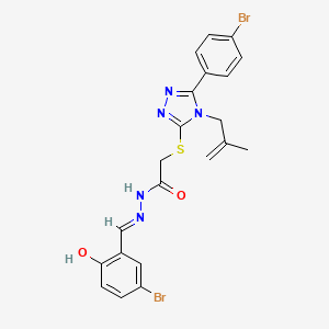 N'-[(E)-(5-bromo-2-hydroxyphenyl)methylidene]-2-{[5-(4-bromophenyl)-4-(2-methylprop-2-en-1-yl)-4H-1,2,4-triazol-3-yl]sulfanyl}acetohydrazide