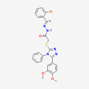 N'-[(E)-(2-bromophenyl)methylidene]-2-{[5-(3,4-dimethoxyphenyl)-4-phenyl-4H-1,2,4-triazol-3-yl]sulfanyl}acetohydrazide