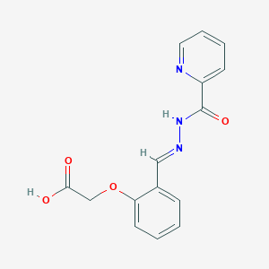 molecular formula C15H13N3O4 B15041852 (2-{(E)-[2-(pyridin-2-ylcarbonyl)hydrazinylidene]methyl}phenoxy)acetic acid 