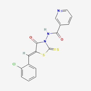 molecular formula C16H10ClN3O2S2 B15041914 N-[5-(2-Chloro-benzylidene)-4-oxo-2-thioxo-thiazolidin-3-yl]-nicotinamide 