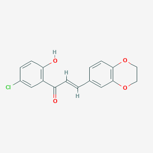 molecular formula C17H13ClO4 B15041942 1-(5-Chloro-2-hydroxyphenyl)-3-(2,3-dihydro-1,4-benzodioxin-6-yl)prop-2-en-1-one 