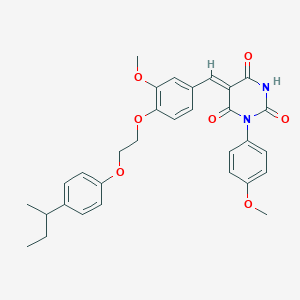 (5Z)-5-(4-{2-[4-(butan-2-yl)phenoxy]ethoxy}-3-methoxybenzylidene)-1-(4-methoxyphenyl)pyrimidine-2,4,6(1H,3H,5H)-trione