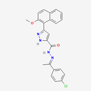 N'-[(1E)-1-(4-chlorophenyl)ethylidene]-3-(2-methoxynaphthalen-1-yl)-1H-pyrazole-5-carbohydrazide