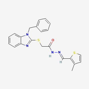 2-[(1-benzyl-1H-benzimidazol-2-yl)sulfanyl]-N'-[(E)-(3-methylthiophen-2-yl)methylidene]acetohydrazide