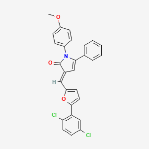 molecular formula C28H19Cl2NO3 B15042071 (3E)-3-{[5-(2,5-dichlorophenyl)furan-2-yl]methylidene}-1-(4-methoxyphenyl)-5-phenyl-1,3-dihydro-2H-pyrrol-2-one 