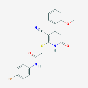 N-(4-bromophenyl)-2-{[3-cyano-4-(2-methoxyphenyl)-6-oxo-1,4,5,6-tetrahydropyridin-2-yl]sulfanyl}acetamide