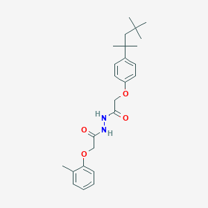 molecular formula C25H34N2O4 B15042085 2-(2-Methylphenoxy)-N'-((4-(1,1,3,3-tetramethylbutyl)phenoxy)AC)acetohydrazide 