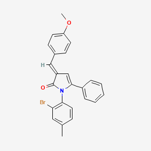 (3E)-1-(2-bromo-4-methylphenyl)-3-(4-methoxybenzylidene)-5-phenyl-1,3-dihydro-2H-pyrrol-2-one