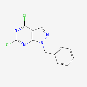 molecular formula C12H8Cl2N4 B1504211 1-Benzyl-4,6-dichloro-1H-pyrazolo[3,4-D]pyrimidine CAS No. 50270-30-9