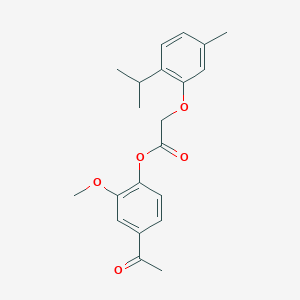 molecular formula C21H24O5 B15042116 4-Acetyl-2-methoxyphenyl [5-methyl-2-(propan-2-yl)phenoxy]acetate 