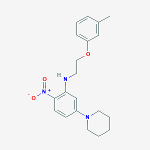 N-[2-(3-methylphenoxy)ethyl]-2-nitro-5-(piperidin-1-yl)aniline