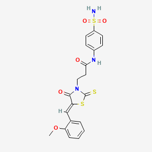 3-(5-(2-methoxybenzylidene)-4-oxo-2-thioxothiazolidin-3-yl)-N-(4-sulfamoylphenyl)propanamide