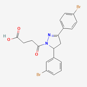 4-(5-(3-bromophenyl)-3-(4-bromophenyl)-4,5-dihydro-1H-pyrazol-1-yl)-4-oxobutanoic acid