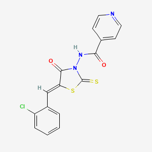 N-(5-((2-Chlorophenyl)methylene)-4-oxo-2-thioxo-3-thiazolidinyl)-4-pyridinecarboxamide