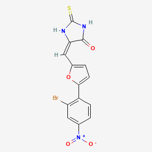 (5E)-5-{[5-(2-Bromo-4-nitrophenyl)furan-2-YL]methylidene}-2-sulfanylideneimidazolidin-4-one