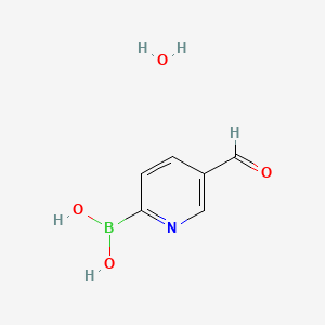 molecular formula C6H8BNO4 B1504222 5-甲酰基吡啶-2-硼酸，一水合物 CAS No. 1217500-70-3