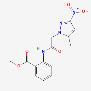 methyl 2-{[(5-methyl-3-nitro-1H-pyrazol-1-yl)acetyl]amino}benzoate