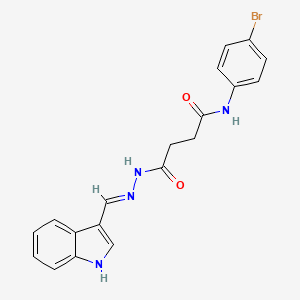 molecular formula C19H17BrN4O2 B15042256 N-(4-bromophenyl)-4-[(2E)-2-(1H-indol-3-ylmethylidene)hydrazinyl]-4-oxobutanamide 