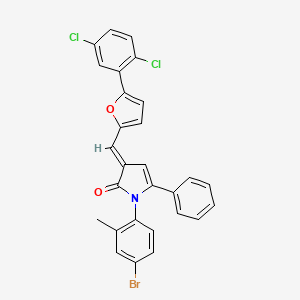 (3E)-1-(4-bromo-2-methylphenyl)-3-{[5-(2,5-dichlorophenyl)furan-2-yl]methylidene}-5-phenyl-1,3-dihydro-2H-pyrrol-2-one