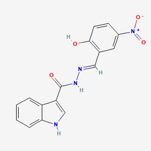 N'-[(E)-(2-hydroxy-5-nitrophenyl)methylidene]-1H-indole-3-carbohydrazide