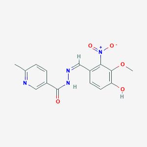 N'-[(Z)-(4-hydroxy-3-methoxy-2-nitrophenyl)methylidene]-6-methylpyridine-3-carbohydrazide