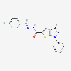 N'-[(E)-(4-chlorophenyl)methylidene]-3-methyl-1-phenyl-1H-thieno[2,3-c]pyrazole-5-carbohydrazide