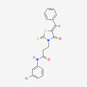 3-[(5Z)-5-benzylidene-4-oxo-2-thioxo-1,3-thiazolidin-3-yl]-N-(3-bromophenyl)propanamide