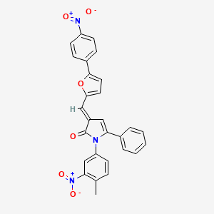 (3E)-1-(4-methyl-3-nitrophenyl)-3-{[5-(4-nitrophenyl)furan-2-yl]methylidene}-5-phenyl-1,3-dihydro-2H-pyrrol-2-one