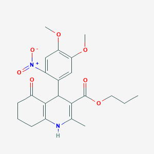 Propyl 4-(4,5-dimethoxy-2-nitrophenyl)-2-methyl-5-oxo-1,4,5,6,7,8-hexahydroquinoline-3-carboxylate