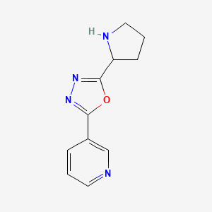 molecular formula C11H12N4O B1504243 2-(Pyridin-3-yl)-5-(pyrrolidin-2-yl)-1,3,4-oxadiazole CAS No. 1181561-29-4