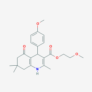 molecular formula C23H29NO5 B15042435 2-Methoxyethyl 4-(4-methoxyphenyl)-2,7,7-trimethyl-5-oxo-1,4,5,6,7,8-hexahydroquinoline-3-carboxylate 