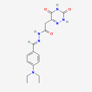 molecular formula C16H20N6O3 B15042445 N'-{(E)-[4-(diethylamino)phenyl]methylidene}-2-(3,5-dihydroxy-1,2,4-triazin-6-yl)acetohydrazide 