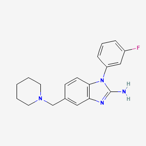 molecular formula C19H21FN4 B1504245 1-(3-Fluorophenyl)-5-[(piperidin-1-YL)methyl]-1H-benzimidazol-2-amine CAS No. 509093-98-5