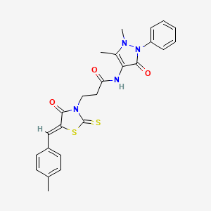 N-(1,5-Dimethyl-3-oxo-2-phenyl-2,3-dihydro-1H-pyrazol-4-yl)-3-[5-(4-methyl-benzylidene)-4-oxo-2-thioxo-thiazolidin-3-yl]-propionamide