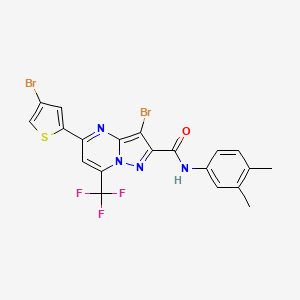 3-bromo-5-(4-bromothiophen-2-yl)-N-(3,4-dimethylphenyl)-7-(trifluoromethyl)pyrazolo[1,5-a]pyrimidine-2-carboxamide