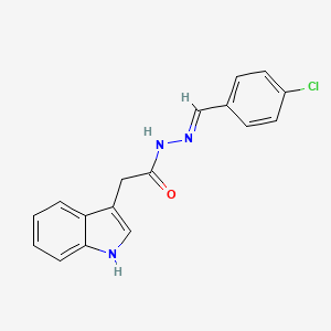 N'-[(E)-(4-chlorophenyl)methylidene]-2-(1H-indol-3-yl)acetohydrazide