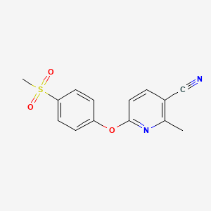 molecular formula C14H12N2O3S B1504254 2-Methyl-6-(4-(methylsulfonyl)phenoxy)nicotinonitrile CAS No. 1150100-45-0