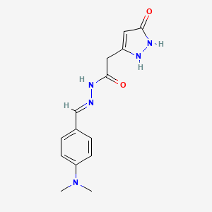 N'-[(E)-[4-(Dimethylamino)phenyl]methylidene]-2-(5-hydroxy-1H-pyrazol-3-YL)acetohydrazide