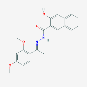 molecular formula C21H20N2O4 B15042604 N'-[(1E)-1-(2,4-dimethoxyphenyl)ethylidene]-3-hydroxynaphthalene-2-carbohydrazide 