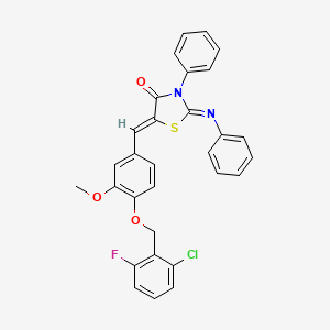 (2Z,5Z)-5-{4-[(2-chloro-6-fluorobenzyl)oxy]-3-methoxybenzylidene}-3-phenyl-2-(phenylimino)-1,3-thiazolidin-4-one