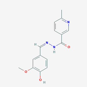 molecular formula C15H15N3O3 B15042667 N'-[(Z)-(4-hydroxy-3-methoxyphenyl)methylidene]-6-methylpyridine-3-carbohydrazide 